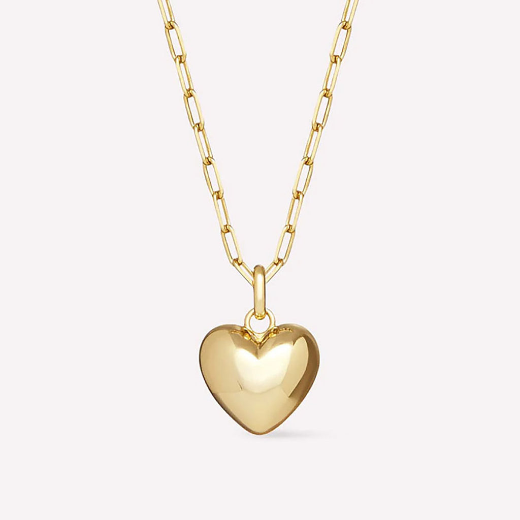 Damen Halskette mit glänzendem Herzanhänger und robuster Gliederkette Shop Nory