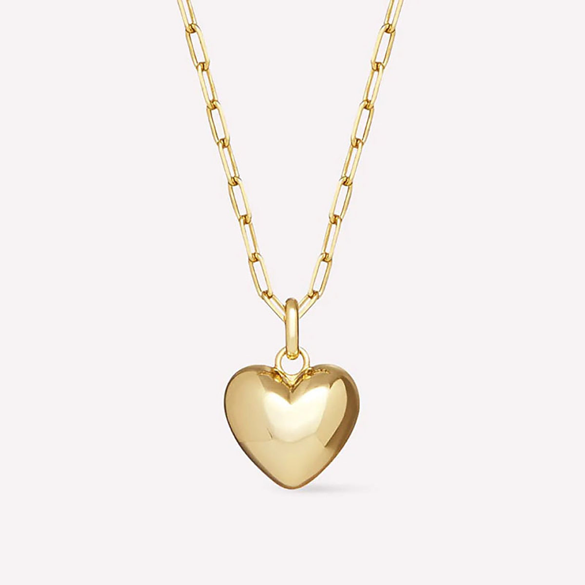 Damen Halskette mit glänzendem Herzanhänger und robuster Gliederkette Shop Nory