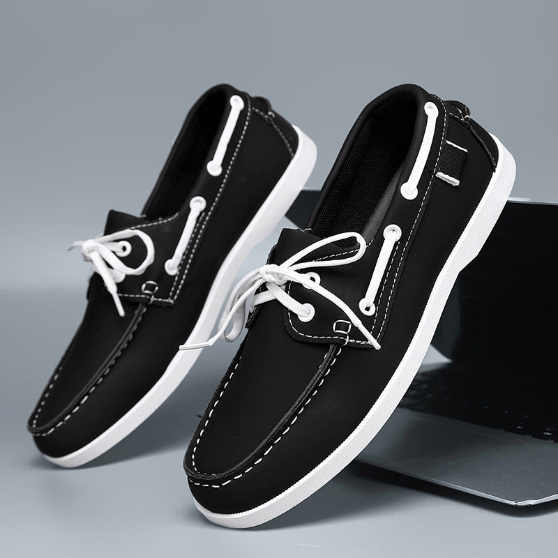 Herren maritim inspirierte Lederslipper mit sportlichem Design