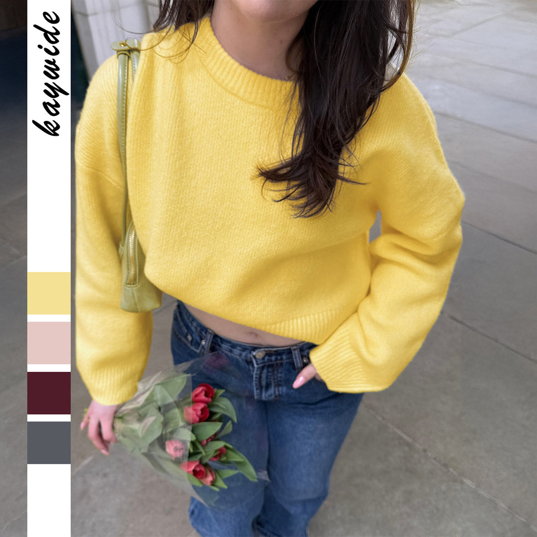 Damen nan Oversize-Feinstrickpullover mit Stehkragen, verlängerter Rückenpartie und Ballonärmeln Shop Nory