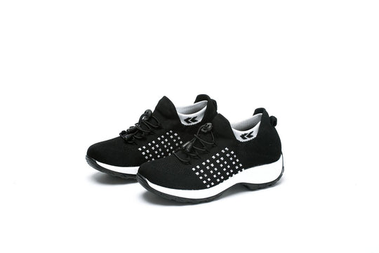 Damen gestrickte Slip-On Sneaker mit Schnellzugkordel, elastischem Schaft und stoßdämpfender Plateau-Sohle Shop Nory