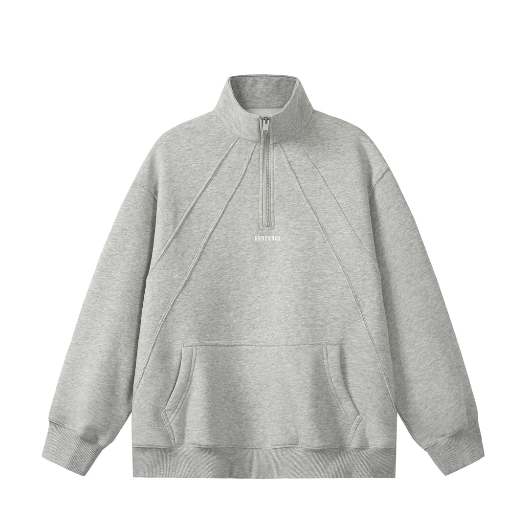 Unisex Oversize Sweatshirt mit Halbzip, hohem Funnelkragen und Kängurutasche Shop Nory
