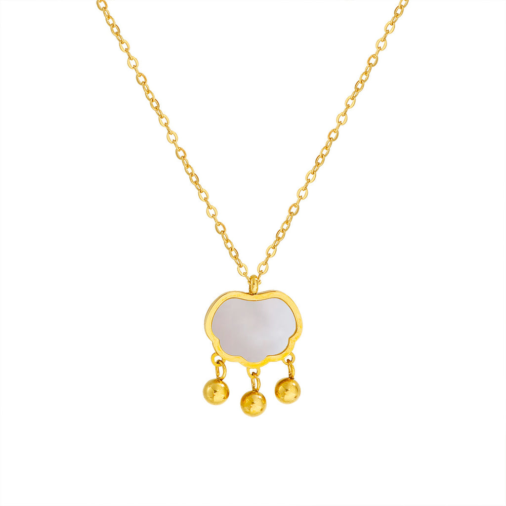 Damen Elegante Goldbeschichtete Lack Anhänger Kette Shop Nory
