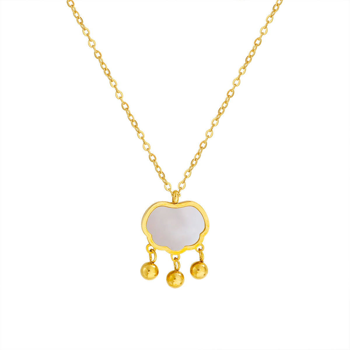 Damen Elegante Goldbeschichtete Lack Anhänger Kette Shop Nory