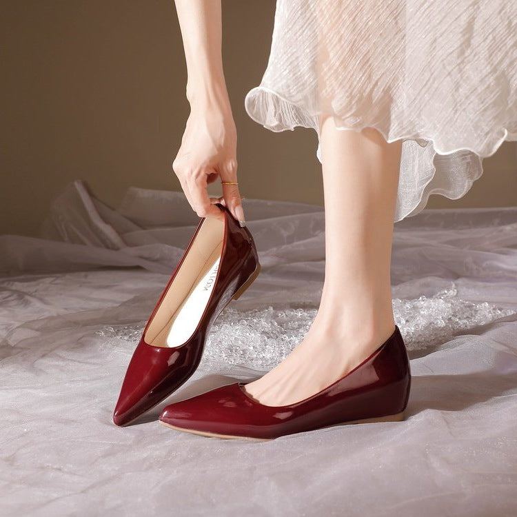 Damen elegante Ballerinas mit spitzem Zehenbereich Shopnory