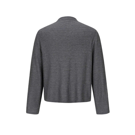Unisex Feinstrick-Rundhalspullover mit feiner Längsstruktur und geradem Saum Shop Nory