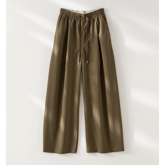 Damen Palazzo-Hose mit hohem Elastikbund, Tunnelzug und fließender Weite Shop Nory