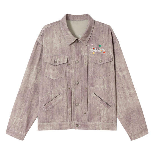 Damen Kurzjacke im Oversized-Workwear-Look mit Blumenstickerei Shop Nory