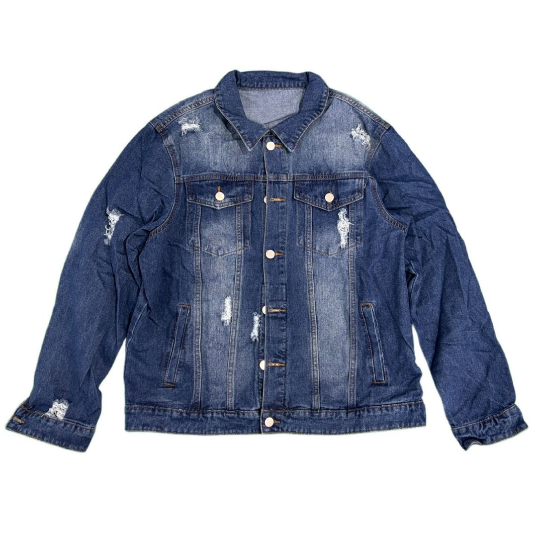 Herren Modische Jeansjacke mit Destroyed-Details Shop Nory