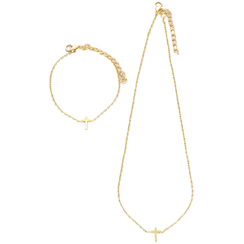 Damen Schmuckset mit zarten Kreuzanhängern Shop Nory