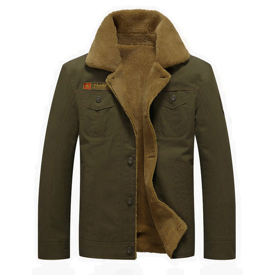 Herren Canvas-Fieldjacke mit wärmender Sherpa-Innenfutter und Utility-Taschen Shop Nory