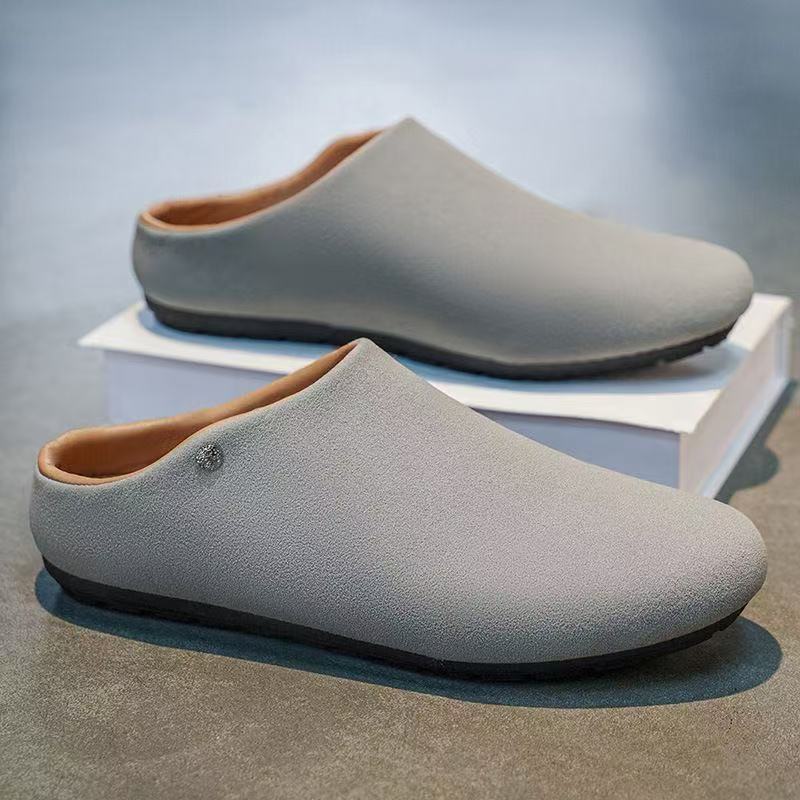 Herren Gefütterte Microfaser-Hausschuhe-Mules mit rutschfester Gummisohle Shop Nory