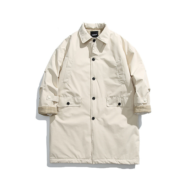 Herren Wattierter Mantel mit Hemdkragen und Thermofutter Shop Nory