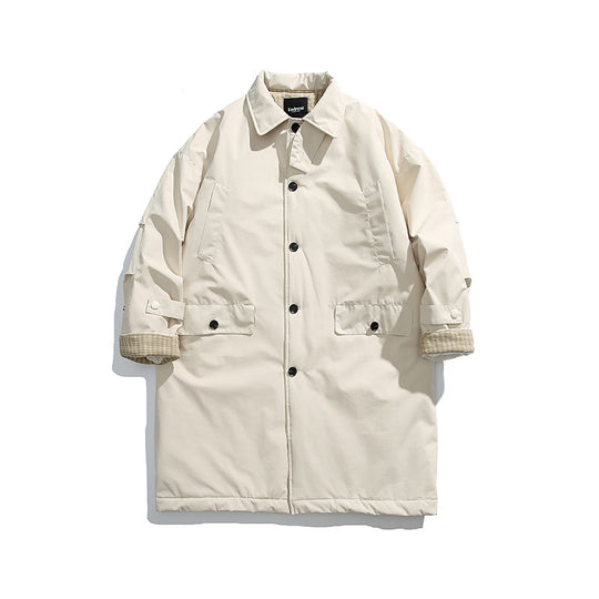Herren Wattierter Mantel mit Hemdkragen und Thermofutter Shop Nory