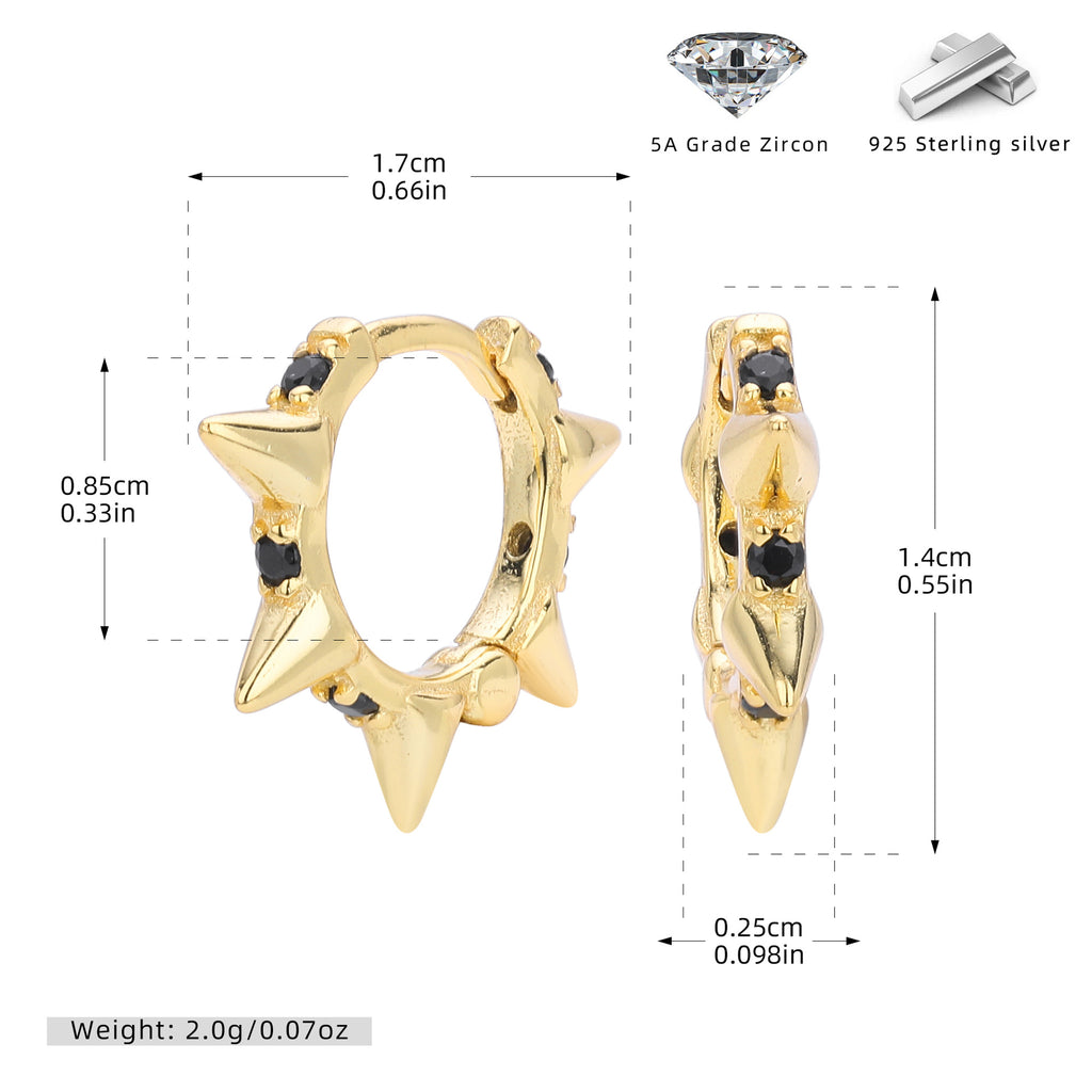 Damen Ohrhänger mit stilvollem Spike-Design aus 925 Sterling Silber Shop Nory