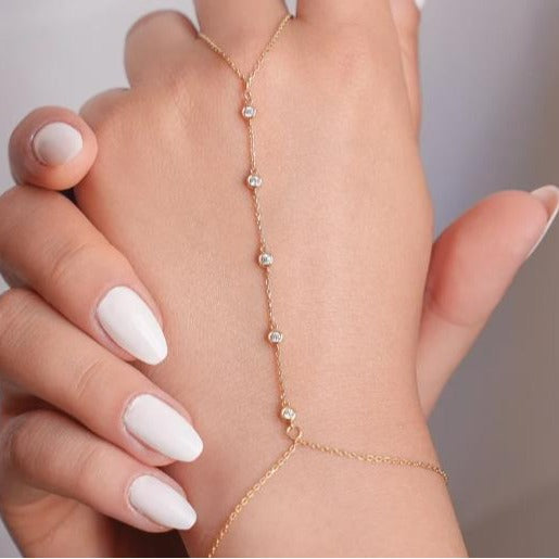 Damen Fußkettchen mit funkelnden Zirkonia-Akzenten Shop Nory