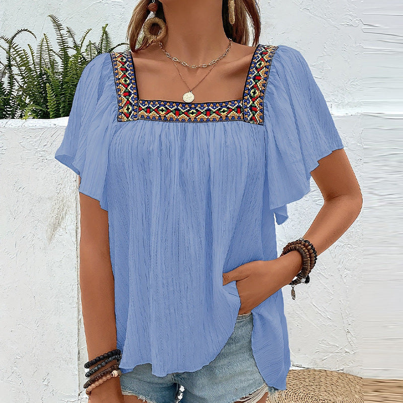 Damen Luftige Sommerbluse mit Stickereien