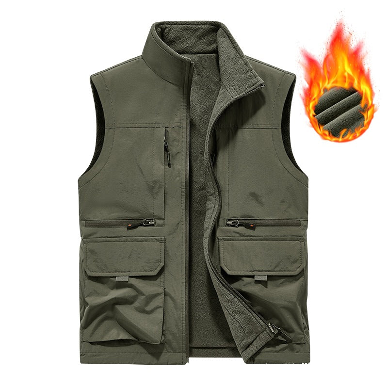 Herren Gefütterte Utility‑Weste mit wärmendem Fleece‑Innenfutter, winddicht & Multifach‑Taschen Shop Nory
