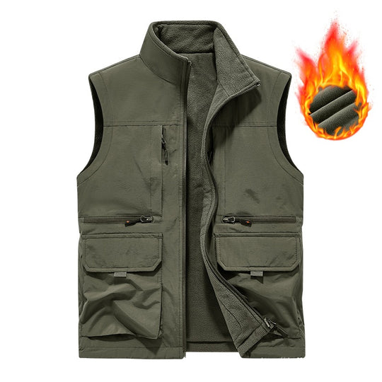 Herren Gefütterte Utility‑Weste mit wärmendem Fleece‑Innenfutter, winddicht & Multifach‑Taschen Shop Nory