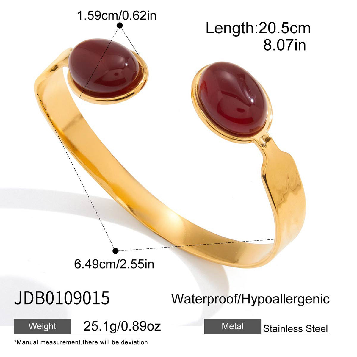 Damen Armreif mit elegantem grünem Jade-Anhänger aus hypoallergenem Edelstahl Shop Nory