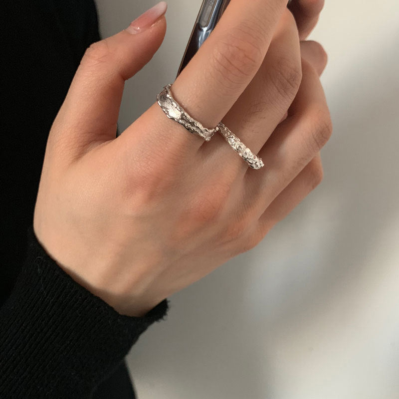 Damen moderner Ring mit strukturiertem Design Shop Nory