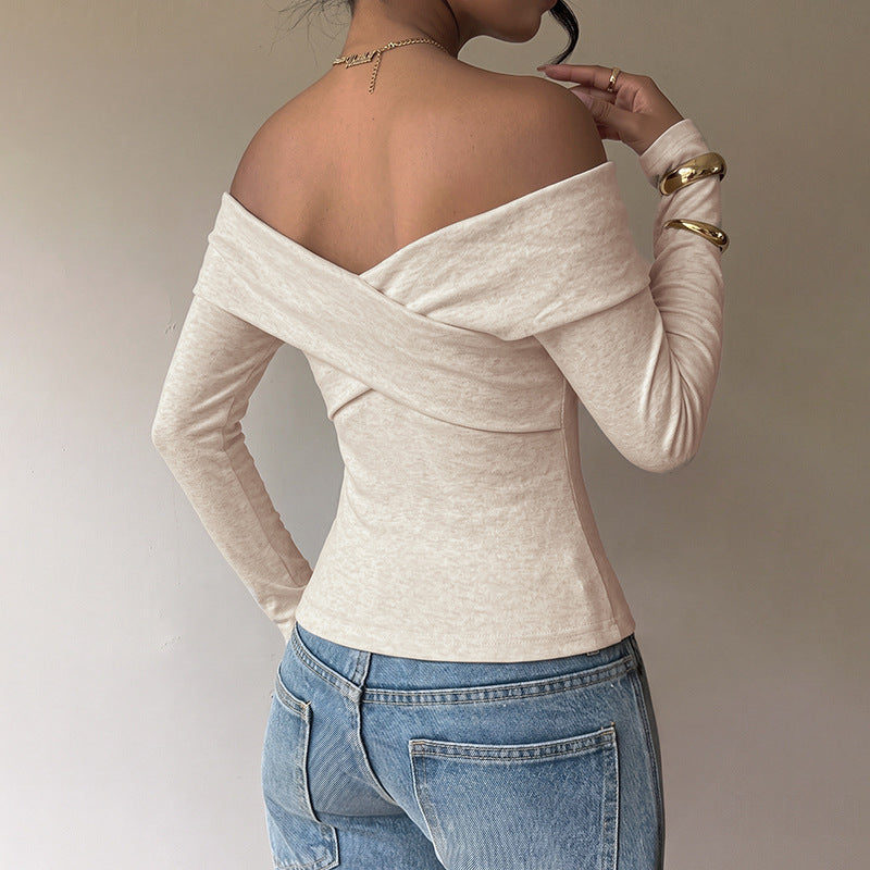 Damen Elegantes Oberteil mit Off-Shoulder-Ausschnitt Shop Nory