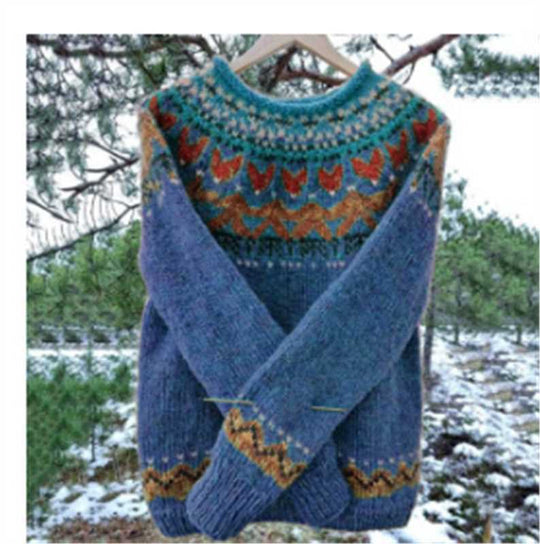 Damen nan Norwegerpullover aus Wollmix mit Rundhalsausschnitt und traditionellem Fair-Isle-Yoke Shop Nory