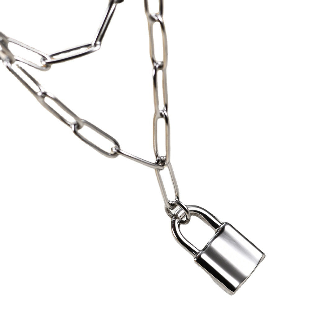 Damen Halskette mit modernem Padlock-Design und robusten Gliederketten Shop Nory
