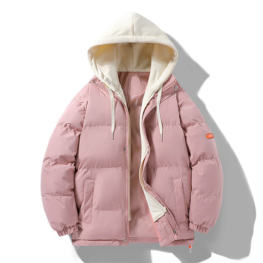 Herren Wattierte Pufferjacke mit kontrastfarbener Kapuze, winddichter Außenhülle und Kordelzug Shop Nory