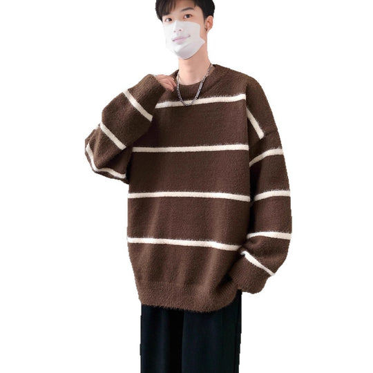 Unisex Oversized Strickpullover mit gestreiftem Design Shop Nory