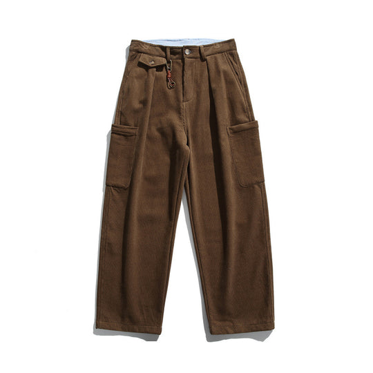 Herren Weite Cord‑Cargohose mit Bundfalten, aufgesetzten Beintaschen und Relaxed‑Fit Shop Nory
