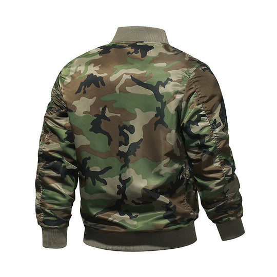 Herren Aviator-Bomberjacke im Military-Utility-Look mit Ärmeltasche und auffälligem Flugbändchen Shop Nory