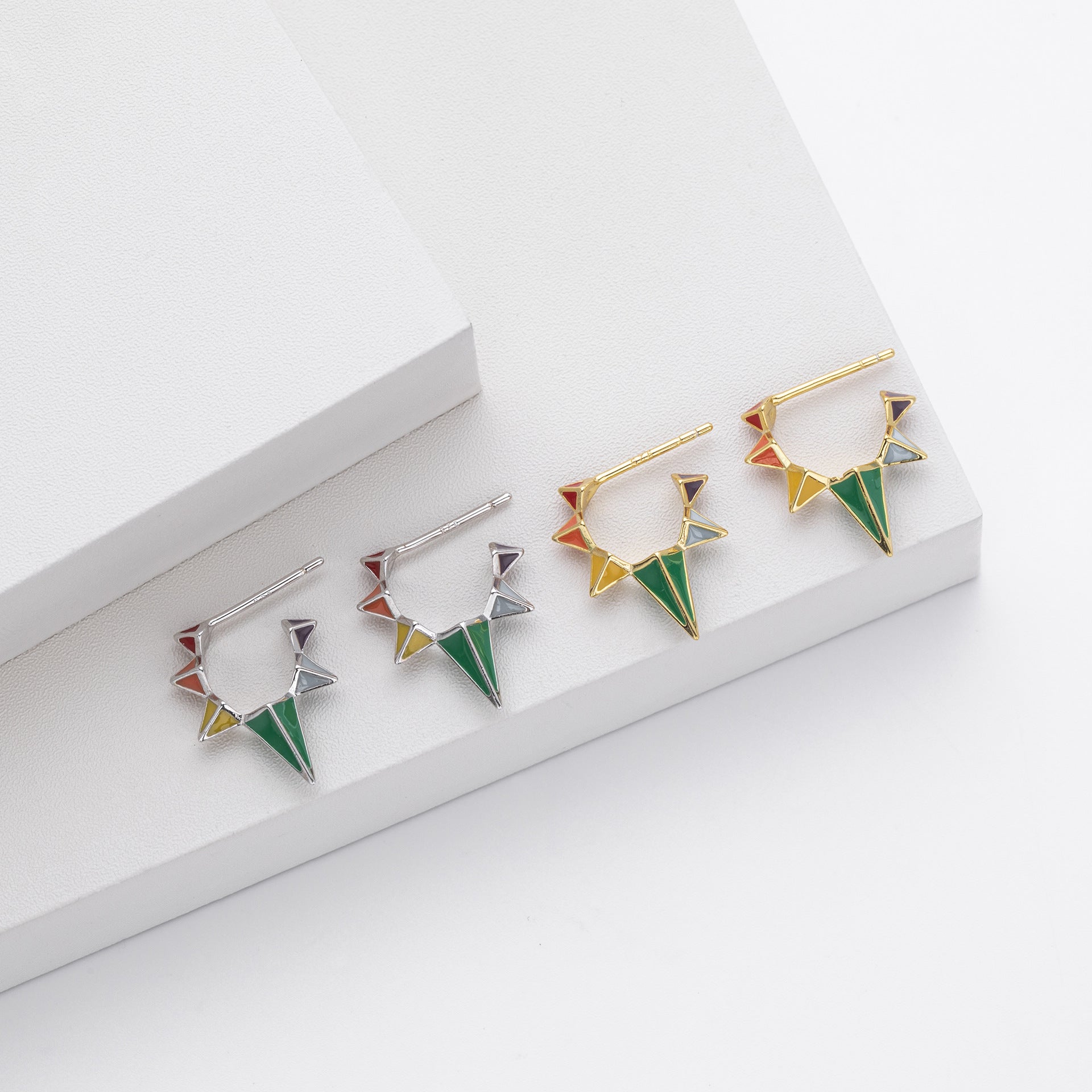 Damen Ohrhänger im modernen geometrischen Design aus 925 Sterling Silber Shop Nory