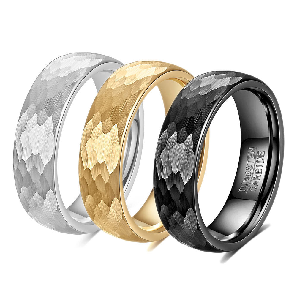 Herren Ring aus Wolframkarbid mit strukturiertem Oberflächenfinish Shop Nory