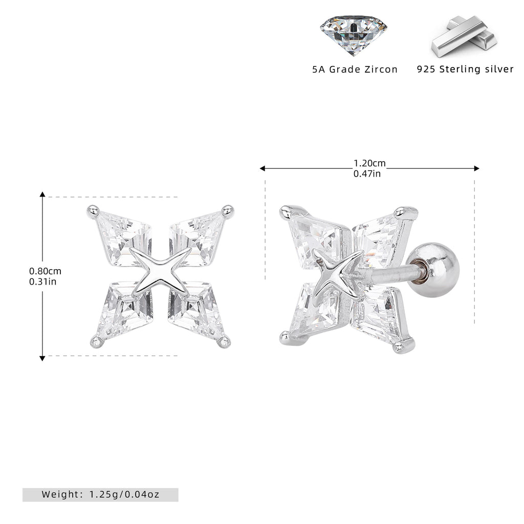Damen Ohrstecker mit detailverliebtem, glitzerndem Sternenmotiv aus hochwertigem 925 Sterling Silber Shop Nory