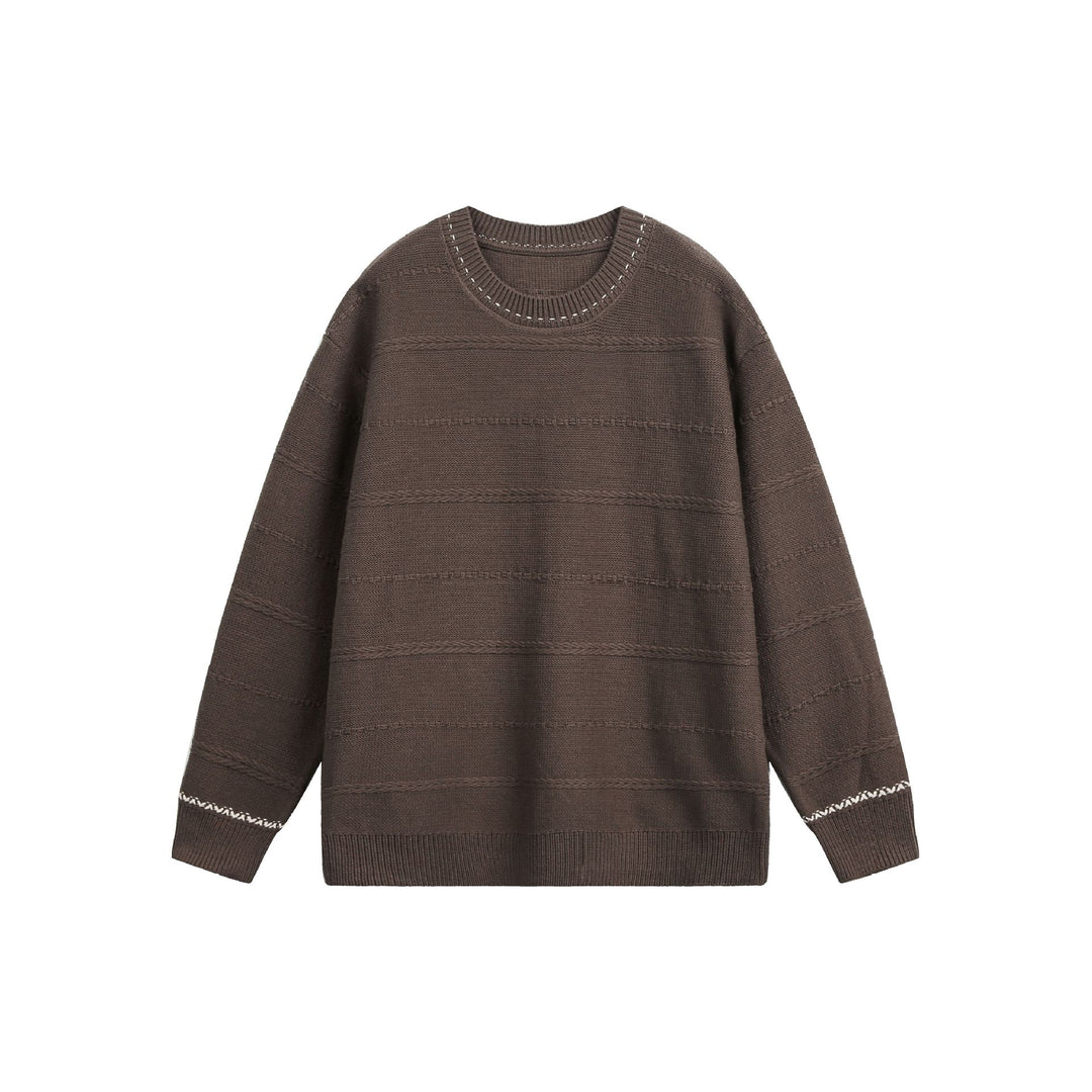 Damen Oversize-Strickpullover mit Strukturstreifen und Rundhalsausschnitt Shop Nory