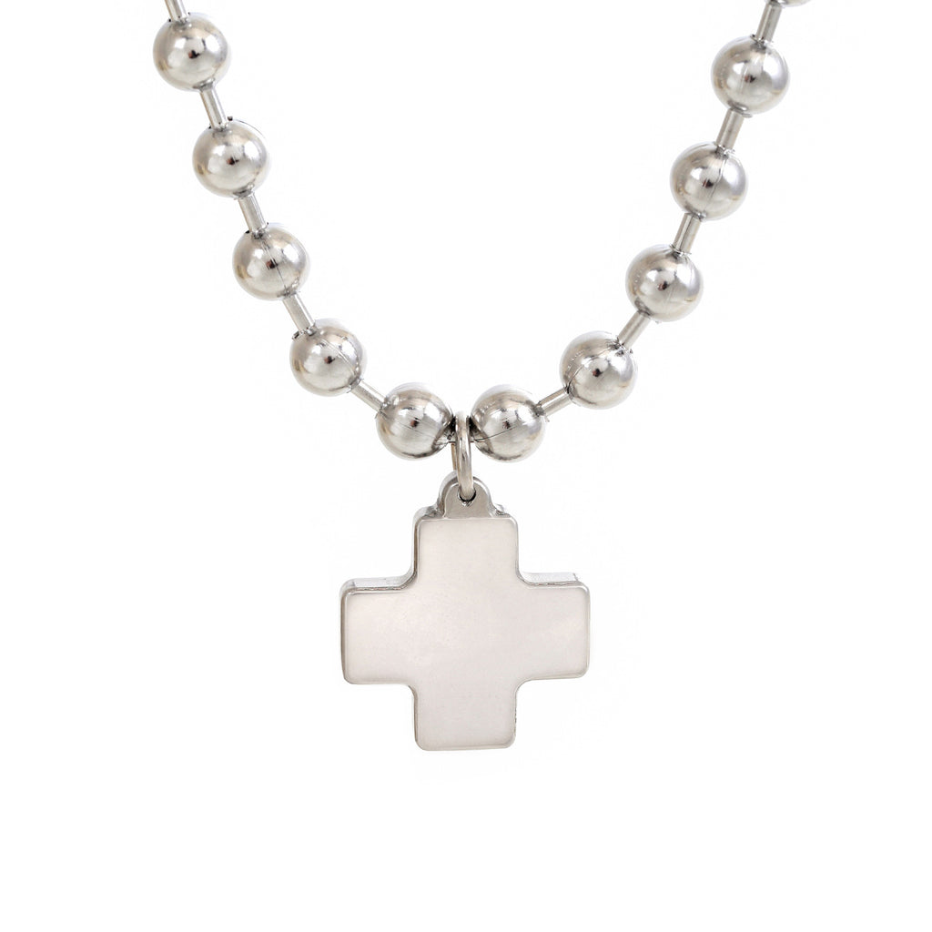 Damenarmband mit Kreuzanhänger und glänzenden Perlen Shop Nory