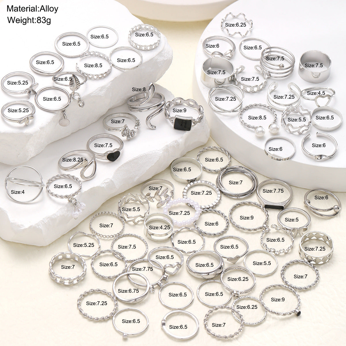 Damen Ring-Set mit kreativen und filigranen Designs Shop Nory