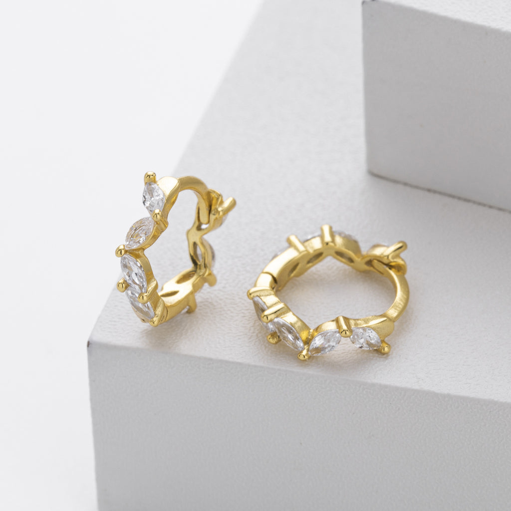 Damen Ohrringe mit funkelnden Zirkon-Besätzen aus 925 Sterling Silber Shop Nory