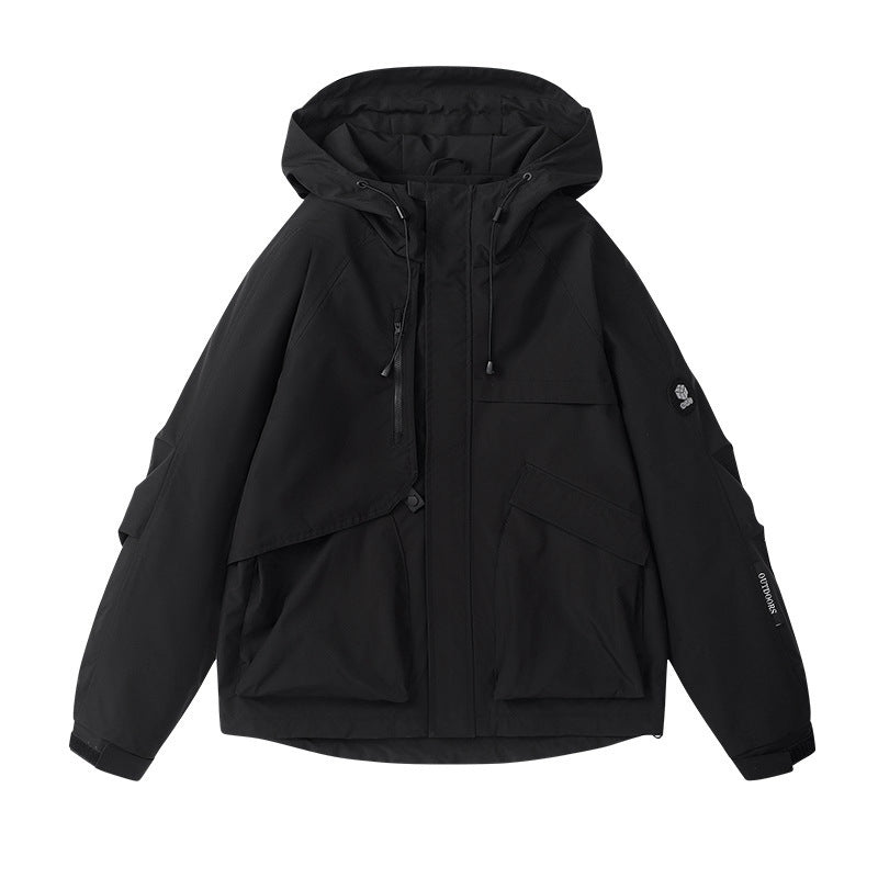Damen technische Outdoor-Jacke mit atmungsaktiver Membran und verstellbarer Kapuze