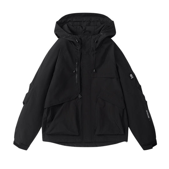 Damen technische Outdoor-Jacke mit atmungsaktiver Membran und verstellbarer Kapuze