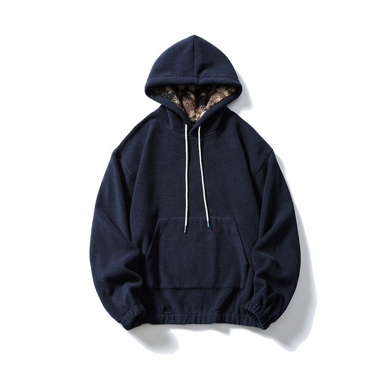 Unisex Oversize-Fleece-Hoodie mit Teddyfutter, Kängurutasche und elastischem Saum Shop Nory