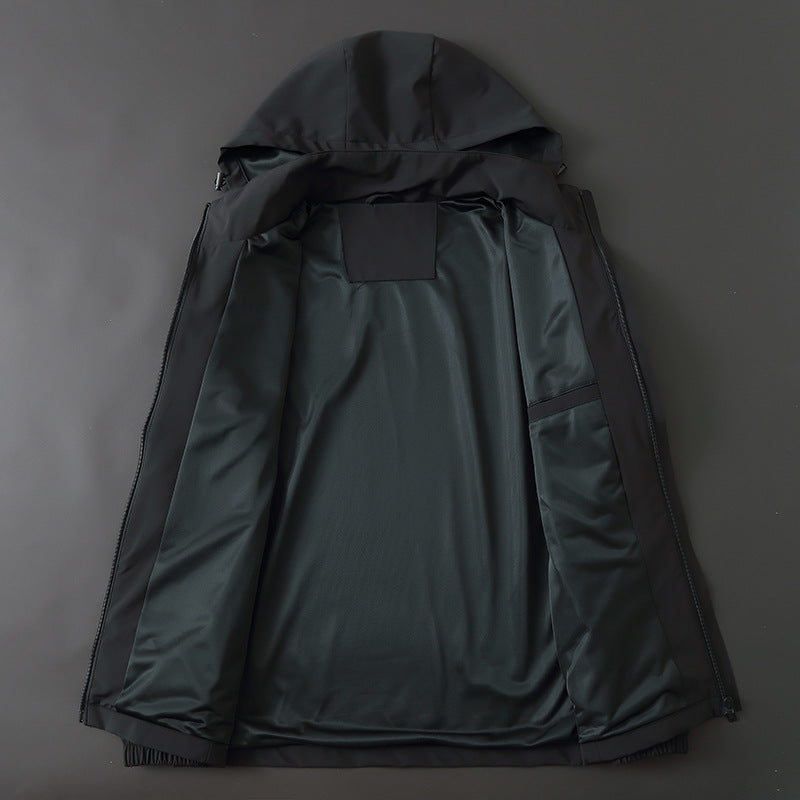 Herren Ultraleichte Wind- und Wasserabweisende Softshelljacke mit Kapuze, verdecktem Reißverschluss und elastischen Bündchen Shop Nory