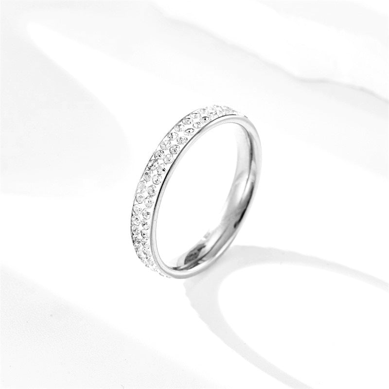 Damen Ring mit funkelndem Zirkonia-Besatz und edlem, poliertem Design Shop Nory