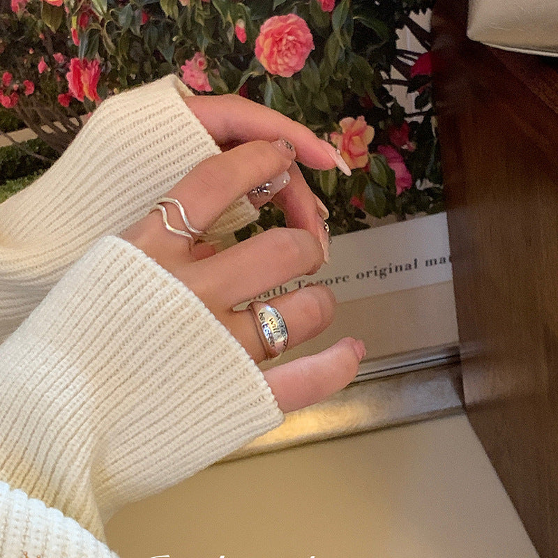 Damen moderner und skulpturaler Ring mit geschwungenem Design Shop Nory