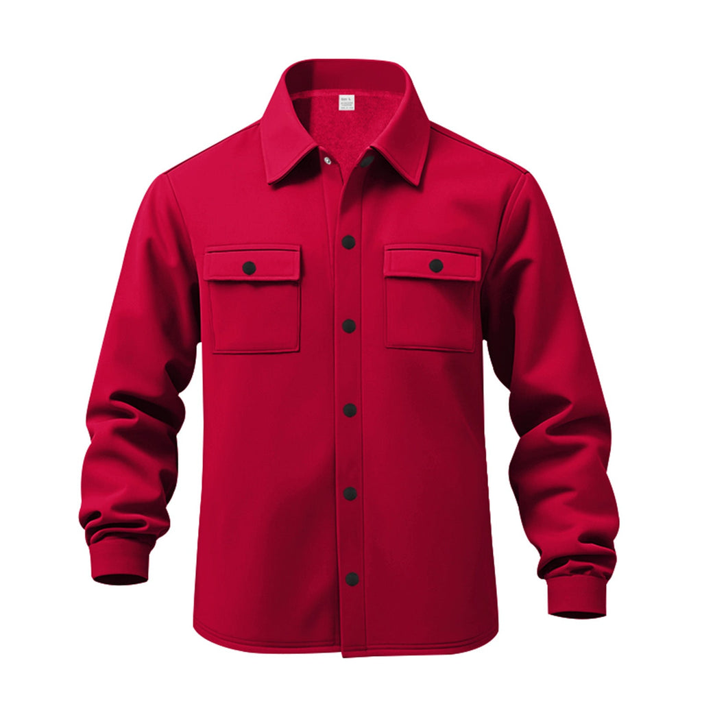 Herren lässige Button-Down Hemdjacke mit zwei seitlichen Brusttaschen und klassischem Kragen