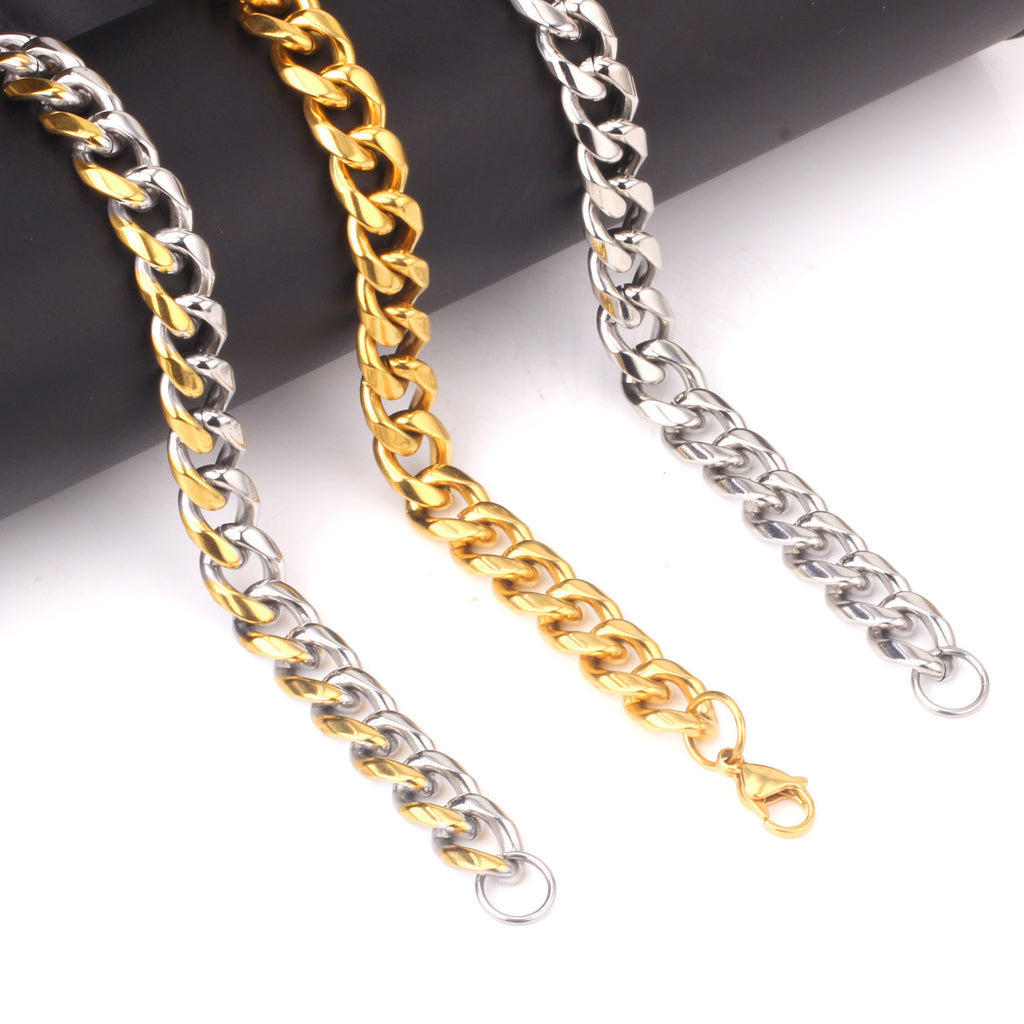 Damen Edelstahl Armband mit goldplattierter Kettenstruktur Shop Nory