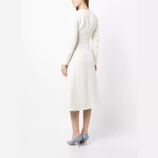 Damen Midikleid mit taillierter Drapierung und A-Linien Rock Shop Nory