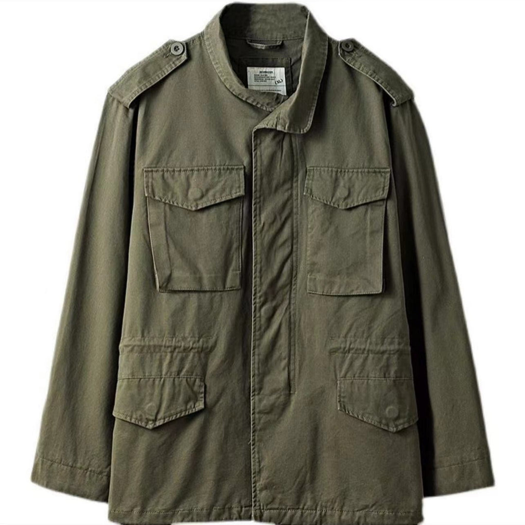 Herren nan leichte Baumwoll-Feldjacke mit aufgesetzten Taschen und Schulterklappen Shop Nory