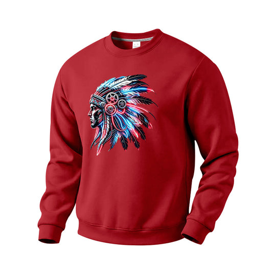 Herren Sweatshirt mit detailreichem Federschmuck-Print Shop Nory